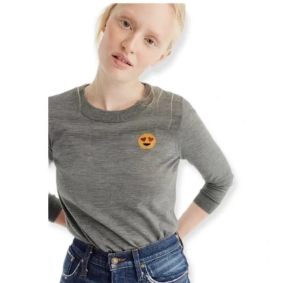 J. Crew Tops - J Crew Emoji Tippi Sweater 100% Merino Wool